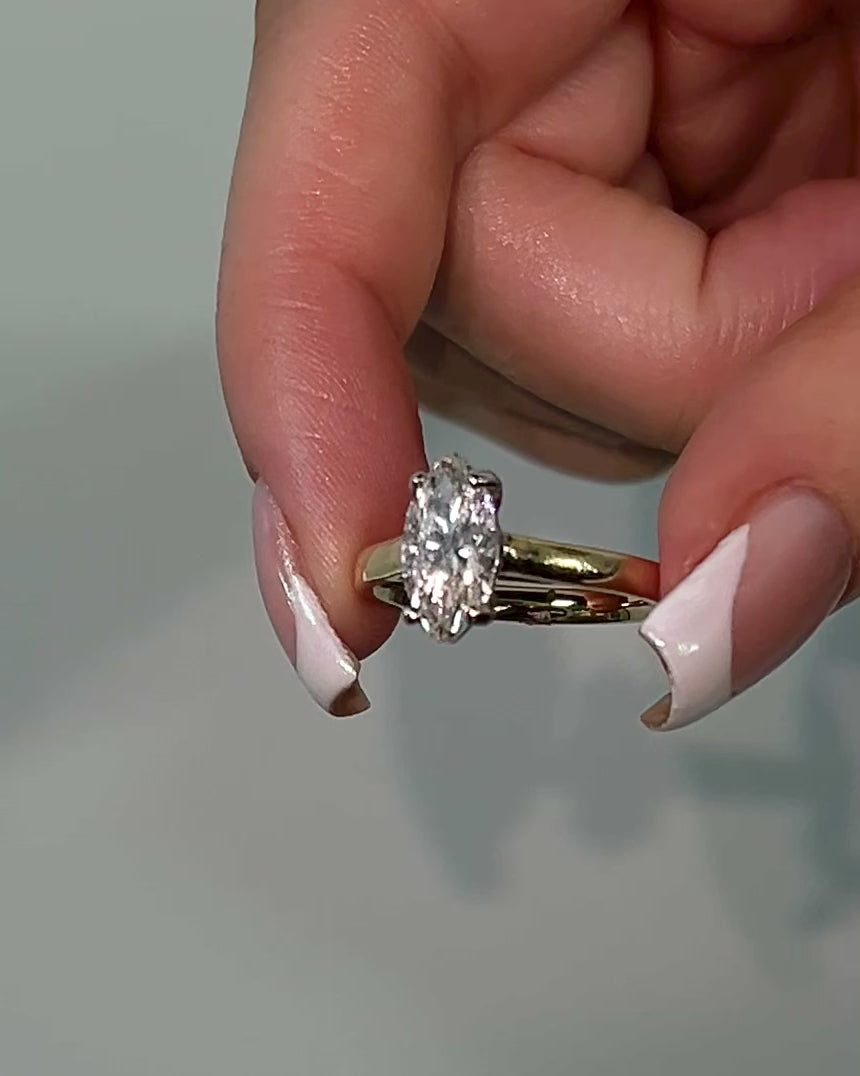 1.50ct Marquise Lab Diamond in 18ct