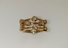 Load image into Gallery viewer, 9ct Yellow Gold 8 Stone Diamond Bubble Ring
