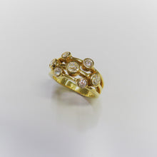 Load image into Gallery viewer, 9ct Yellow Gold 8 Stone Diamond Bubble Ring
