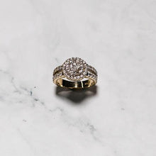 Load image into Gallery viewer, 9ct Yellow Gold Cluster Ring with Diamond Set Shoulder
