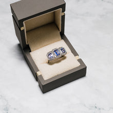Load image into Gallery viewer, 9ct White Gold Tanzanite &amp; Diamond Halo Ring
